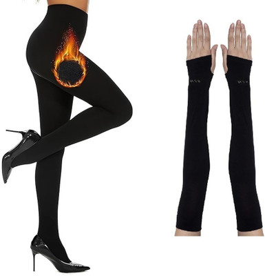 THE MORNING PLAY Winter Warm Legging Women Thermal Legging Pant FleeceTight with ARM Sleeve Women Pyjama Thermal