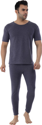 Selfcare Selfcare Men's Polycotton Half Sleeve Round Neck Thermal Top-Pyjama Set|SW1093 Men Top - Pyjama Set Thermal