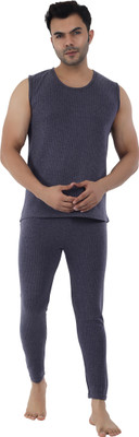 Selfcare Selfcare Men's Polycotton Thermal Sleeveless Round Neck Top & Pyjama Set|SW1021 Men Top - Pyjama Set Thermal