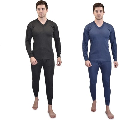 Kevat Gems OSWAL JBI Men Top - Pyjama Set V-Neck Black::Blue Thermal Men Top - Pyjama Set Thermal