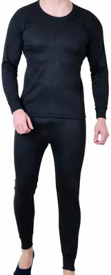 bigkrazi Oswal Black Thermal Set For Men Top - Pyjama Set Thermal