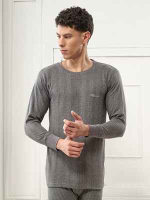 LUX INFERNO Crew Neck Top and Bottom Set Charcoal-1Set Men Top Thermal