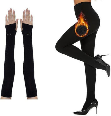 THE MORNING PLAY Winter Warm Legging Women Thermal Legging Pant FleeceTight with ARM Sleeve Women Pyjama Thermal