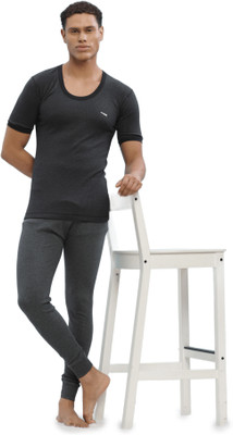 Dollar Ultra Dollar Ultra Mens Thermal Half Sleeve Round Neck Top & Bottom Set Men Top - Pyjama Set Thermal