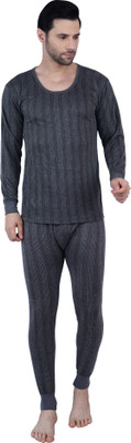 Wako Men's Winterwear Round Neck Full Sleeve Thermal Set Vest & Pajama Slim Fit Men Top - Pyjama Set Thermal