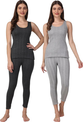 HoBsuns HoBsuns Women Soft-Warm Polycotton Sleveeless Thermal Top And Pyjama Set|HBT0051 Women Top - Pyjama Set Thermal