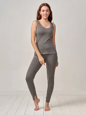 LUX INFERNO Round Neck Slips Top & Trouser Set Women Top - Pyjama Set Thermal