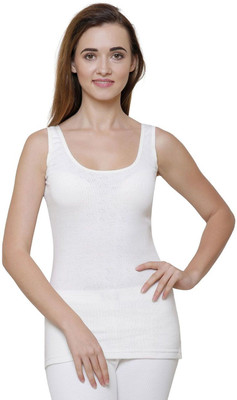 BodyCare Bodycare Womens Thermal Tops Round Neck Sleeveless Pack Of 1-White Women Top Thermal