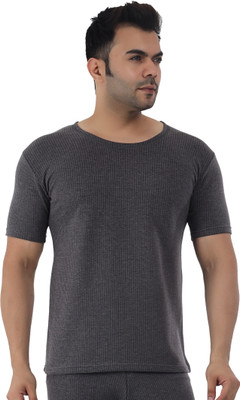 Selfcare Selfcare Men Soft Polycotton Striped Thermal Half Sleeve Round Neck Tops|SW1112 Men Top Thermal