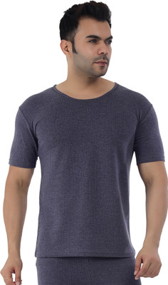 Selfcare Selfcare Men Soft Polycotton Striped Thermal Half Sleeve Round Neck Tops|SW1111 Men Top Thermal