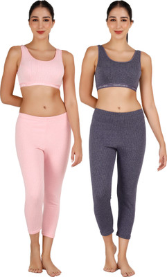 Selfcare Womens Winter's Wear Thermal Deep Back Blouse Top And Pyjama Set Women Top - Pyjama Set Thermal