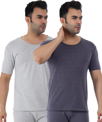 Selfcare Selfcare Men Polycotton Lycra Solid Thermal Half Sleeve Round Neck Top|SW1104 Men Top Thermal