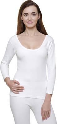 Bodycare Insider Off White Solid Thermal Women Top Thermal Price