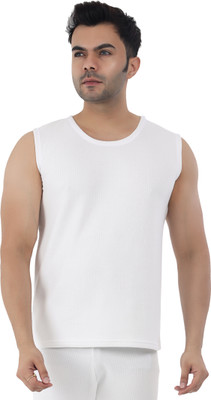 Selfcare Selfcare Men’s Soft Polycotton Striped Thermal Sleeveless Round Neck Top|SW1028 Men Top Thermal