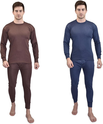 Kevat Gems OSWAL JBI Men Top - Pyjama Set Round Neck Brown::Blue Thermal Men Top - Pyjama Set Thermal