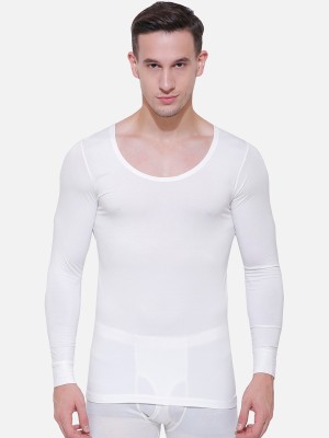 Ayaki Bodycare Off White Solid Thermal Men Top Thermal