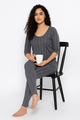 SANRAKSSHAN women thermal set20-XLGREYA Women Top - Pyjama Set Thermal