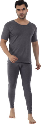 Selfcare Selfcare Men's Polycotton Lycra Half Sleeve Round Neck Thermal Top-Pyjama|SW1090 Men Top - Pyjama Set Thermal