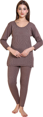 WHYME FASHION Women Top - Pyjama Set Thermal