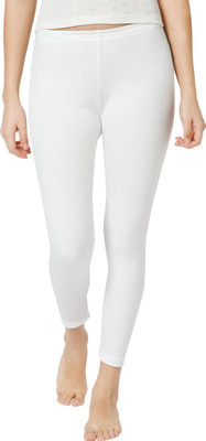 Bodycare Insider Off White Solid Thermal Women Pyjama Thermal