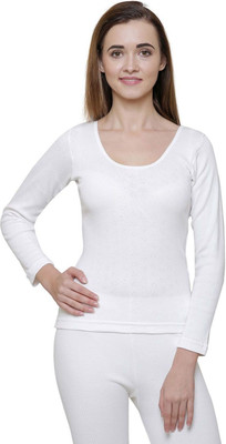BodyCare Bodycare Womens Thermal Tops Round Neck Full Sleeves Pack Of 1-White Women Top Thermal