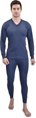 Kevat Gems OSWAL JBI Men Top - Pyjama Set V-Neck Blue Thermal Men Top - Pyjama Set Thermal