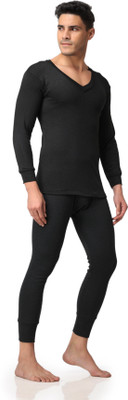 house of common Men V Neck Thermal Top & Pyjama Set Men Top - Pyjama Set Thermal