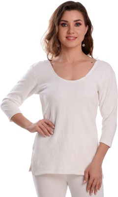 PIBU Thermal Set Winter Innerwear Top & Bottom Warm Cotton Blend Ribbed Thermals Women Top - Pyjama Set Thermal