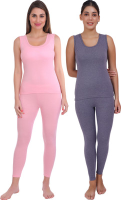 Selfcare Polycotton Lycra Top - Pyjama Thermal Set Women Top - Pyjama Set Thermal