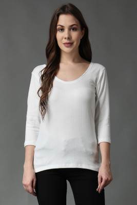 FF Thermal Warmer Vest for Women Ultra Soft 3/4 Sleeves Winter Inner Wear Women Top Thermal