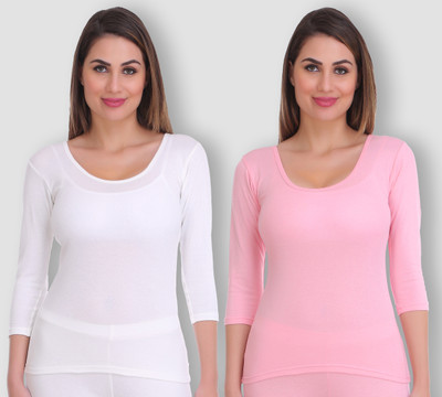 Selfcare Womens Polycotton 3/4 Sleeve Thermal Tops Women Top Thermal