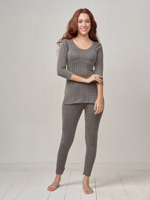 LUX INFERNO Round Neck Long Top & Trouser Set Women Top - Pyjama Set Thermal