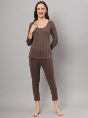 Saklana Warm Comfortable Thermal Body Warmer Women Set Thermal Top and Leggings Combo Men Top - Pyjama Set Thermal