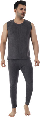Selfcare Selfcare Men�s Polycotton Thermal Sleeveless Round Neck Top & Pyjama Set|SW1022 Men Top - Pyjama Set Thermal