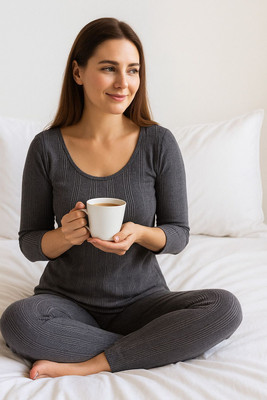SANRAKSSHAN women thermal set28-XLGREYA Women Top - Pyjama Set Thermal