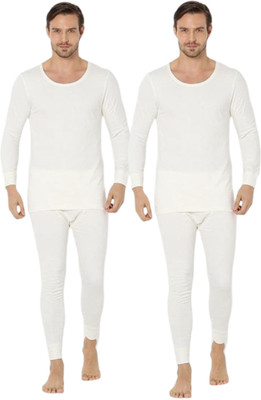 AJ Hosiery Mens Thermal Cotton Pack of 2 Innerwear Set Top & Bottom Full Sleeve Winter Wear Men Top - Pyjama Set Thermal