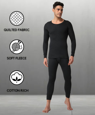 SYLZON Sylzon Men Round Neck Thermal Set (Top and Pyjama) Men Top - Pyjama Set Thermal