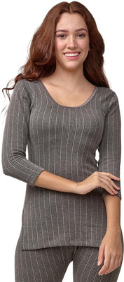 PIBU Thermal Set Winter Innerwear Top & Bottom Warm Cotton Blend Ribbed Thermals Women Top - Pyjama Set Thermal