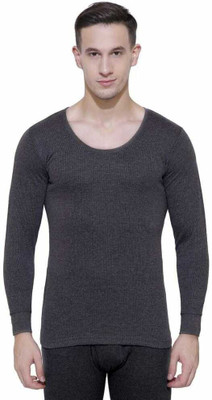 Dyca Mens Tops Round Neck Full Sleeves Pack Of 1-Charcoal Melange Men Top Thermal