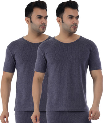 Selfcare Selfcare Men Soft Polycotton Striped Thermal Half Sleeve Round Neck Tops|SW1122 Men Top Thermal