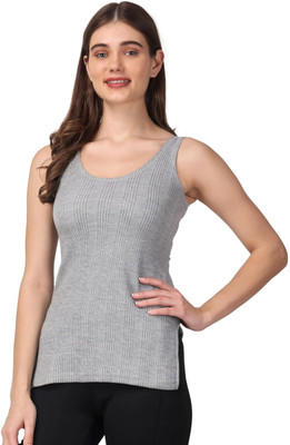 RAVIA RAVIA Women’s Striped Soft & Warm Polycotton Sleeveless Thermal Top - RA0012 Women Top Thermal