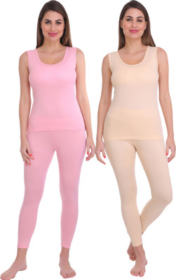 Selfcare Polycotton Lycra Top - Pyjama Thermal Set Women Top - Pyjama Set Thermal