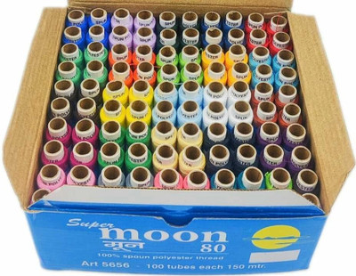 Meta Universe Sewing 3Ply Threads 150 MTR(100 Pcs) Fast Color 25 Basic Shades =D=00A-06 Thread Pick(Pack of 100)