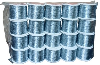 Raj Tailoring ZARI THREAD PACK OF 20 SILVER Thread Pick(Pack of 20)