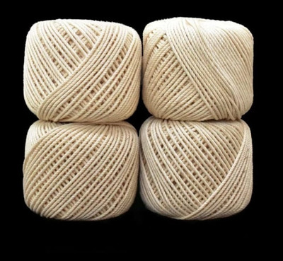 Raj Tailoring Cotton Piping Thread Dori (Pack of 4 Bundles) Off White Color Thread Pick(Pack of 4)