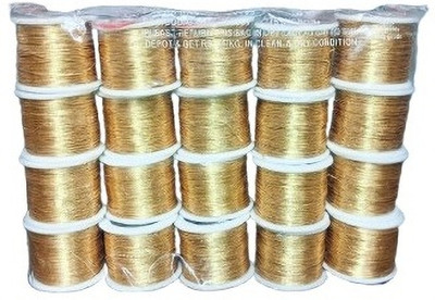 Raj Tailoring Zari Thread for Hand Embroidery (Model Gold- 3) Thread Pick(Pack of 20)