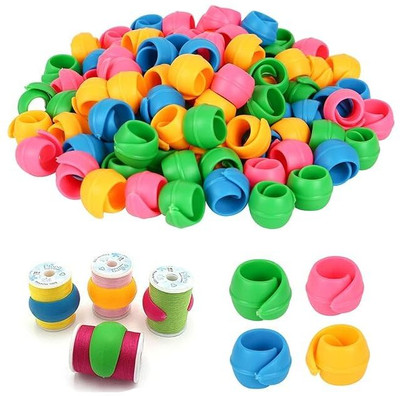 Gemsy Silicone Thread Spool Savers Manual Thread Winder(Pack of 40)