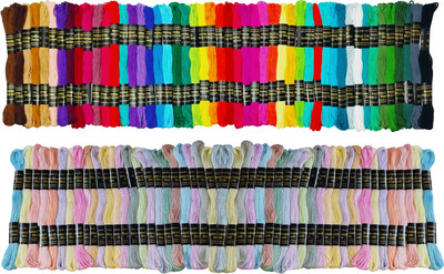 ZOOHI Cotton Embroidery Skeins Floss Sewing Kit Combo Pack Thread(7.5 m Pack of100)