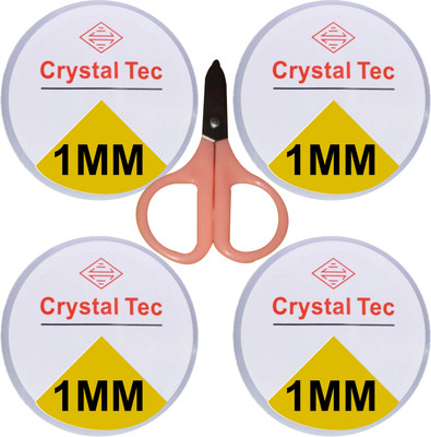 DOMICK Crystal String Bead Cord for Beading Jewellery Making 1 MM 40M, 1P SCISOR Thread(1 m Pack of4)