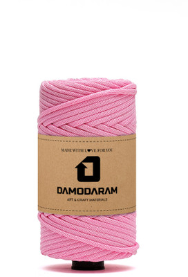 DAMODARAM 3mm PP Macrame Thread Cord Dori For Art Craft & DIY Projects (50 MTR, Baby Pink Thread(50 m Pack of1)